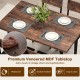 5-piece dining table set featuring a waterproof veneered MDF tabletop and 4 PU leather chairs, perfect for small spaces.