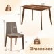 Light brown 5-piece kitchen table with upholstered chairs, featuring padded seats and strong rubber wood frame for stability.