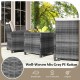 Well-woven mix gray PE rattan patio furniture set with ottomans and tempered glass coffee table, perfect for outdoor.