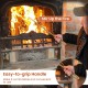 Robust poker from the 5-piece fireplace tool set with an easy-to-grip handle for comfortable fire stirring.
