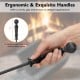 Close-up of the 5-inch ergonomic handle from the fireplace tool set, designed for comfort and safety while managing.