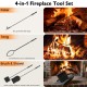 5-piece fireplace tool set including poker, tongs, brush, and shovel with ergonomic handles for safe and easy use.