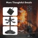 5-piece fireplace tool set featuring a poker, tongs, shovel, and brush with a stylish round stand for organized storage.