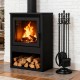 5-piece fireplace tool set with poker, tongs, brush, and shovel, featuring ergonomic handles and a classy finish for.