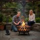 5-piece fireplace tool set with poker, tongs, shovel, and brush, featuring ergonomic handles for safe and easy use.