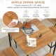 Counter height dining table set with walnut finish, featuring 4 stools, waterproof MDF, and industrial style for easy.