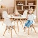 Kids mid-century modern table and chairs set with ergonomic design, perfect for play and activities in any room.