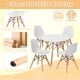 5-piece kids table and chairs set with solid beech wood legs, ergonomic design, and non-slip foot pads for safety.