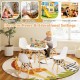 Kids mid-century modern table and chairs set with ergonomic design, ideal for playrooms and educational settings.