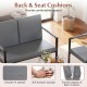 Gray accent chairs with PU leather cushions and removable back pillows, perfect for modern living rooms or office.