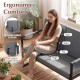 Ergonomic 2-seater sofa with PU leather cover and removable back pillows, perfect for small living rooms or office.
