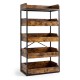 5-tier food storage rack with a strong metal frame and raised edges, designed for stability and secure organization in any space.