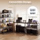 5-tier garage shelving unit with adjustable shelves, metal frame, and convertible design for versatile storage.