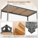 5-tier garage shelving unit with adjustable shelves, reinforced support ribs, and non-slip foot pads for stability.