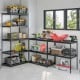 5-tier heavy-duty metal shelving unit with adjustable wire racks, ideal for garage or warehouse organization.