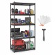 5-tier heavy-duty metal shelving unit with adjustable wire racks, ideal for garage and warehouse storage solutions.