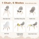 5-in-1 baby high chair in gray, showcasing multiple modes: high chair, toddler chair, and study table for versatile use.