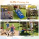 5-in-1 kids swing set featuring a slide, trampoline, and climbing ladder for safe outdoor fun in the backyard.