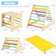 Kids triangle climber play gym set with two ramps, featuring sturdy wood construction and multifunctional design for.