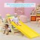 Kids triangle climber play gym set with dual-side slide and tunnel openings for fun and motor skill development.