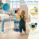 Adjustable basketball hoop for toddlers, featuring a height adjustment button and real-time scoreboard for interactive.