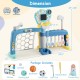 5 in 1 toddler sports toy featuring adjustable basketball hoop, soccer, golf, and baseball activities for fun playtime.