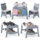 5-in-1 toddler table with reversible chalkboard and whiteboard, includes 2 chairs for creative play and organization.