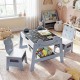 Cute 5-in-1 toddler table with reversible chalkboard and whiteboard, paired with bear-shaped chairs for playful.