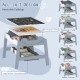 5-in-1 toddler table with reversible chalkboard and whiteboard, featuring storage compartments and two supportive.