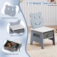 Bear-shaped toddler chair with removable fabric bins, wide seat, and ergonomic backrest for playful storage solutions.