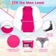 Pink 5-position outdoor folding chaise lounge chair with breathable fabric, adjustable footrest, and side pocket for.