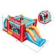 5-in-1 Ice Cream inflatable bounce house with slide, ball pit, and basketball hoop for kids' outdoor fun.
