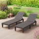 Set of 2 coffee outdoor PP chaise lounge chairs with adjustable backrests, perfect for sunbathing in the garden.