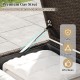 PE rattan storage bin with waterproof liner and premium gas strut for smooth opening, ideal for patio cushion storage.