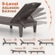 Adjustable backrest of outdoor PP chaise lounge chair set in coffee color, ideal for sunbathing, reading, or napping.
