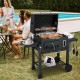 24-inch charcoal grill with 544 sq.in cooking area, featuring folding side tables and a built-in thermometer for.