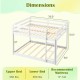 Dimensions of the Full Over Full Low-to-ground Bunk Bed in white, showcasing upper and lower bed measurements for.