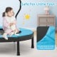 40-inch blue trampoline for kids featuring a no-gap edge design and padded protective edge for safe indoor and outdoor.