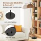 Arc floor lamp with a black anti-tipping base and hanging lampshade, ideal for living room or bedroom lighting.