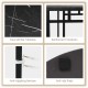 Faux marble tabletop detail of a 60-inch narrow bar table with anti-slip pads and reinforced crossbars for stability.