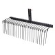 60-inch landscape rake with 26 metal coil tines for efficient debris collection, ideal for yards and farms.