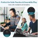 61-key electronic keyboard piano set with headphones, microphone, and bench, ideal for solo practice and ensemble play.