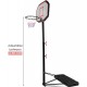 Height adjustable basketball hoop with a 43-inch rim, durable steel frame, and movable base for indoor or outdoor use.