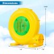 Side view of the 610W Bounce House Blower, featuring a yellow rugged design with dimensions of 14"x7.5"x13.5".