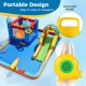 610W bounce house blower with handle, showcasing portable design and safety features for easy setup and transport.