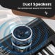 Close-up of dual speakers on a 61-key electric portable digital keyboard piano for enhanced sound immersion.