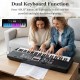 61-key electric keyboard with dual keyboard function, adjustable stand, and stool, perfect for beginners' music.
