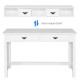 Home Office Writing Mission Computer Desk with 4 drawers and removable shelf for organized workspace efficiency.