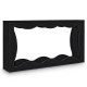 Narrow 63-inch black console table with wavy edge design and 2-tier storage, perfect for entryways and small spaces.