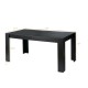 Black 63-inch rectangular dining table with spacious surface and thick legs, ideal for kitchens and dining rooms.